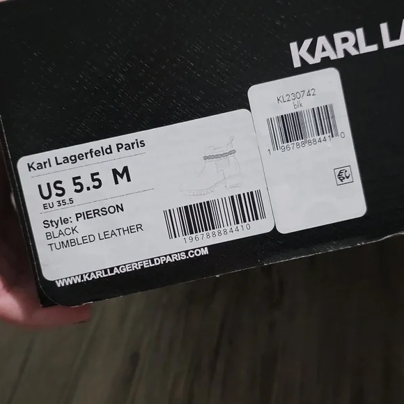 Karl Lagerfeld Paris Women's Pierson Lug Sole Chelsea Boot with Chain Embellishm - Picture 7 of 8